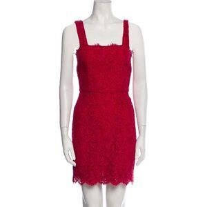 Dolce & Gabbana Red Lace Mini Dress